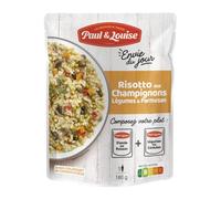 Paul & Louise Envie Du Jour - Risotto aux champignons, légumes et parmesan 180g - Sachet micro ondable - Prêt en 2 min - À combiner avec nos sachets de viande ou de poisson