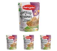 Paul & Louise - Lentilles et riz basmati sauce shoyu 250g - Source de Protéines et de fibres - Prêt en 2 minutes (Lot de 4)