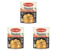 Paul & Louise Ravioli Saumon, Aneth 300g - Sachet micro-ondable - Prêt en 1 minute 30 - Pâte aux œufs - 50% de farce - Sans colorant - Sans arôme artificiel - Nutriscore B (Lot de 3)