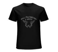 Paul MC.CARTNEY Wings Logo T-Shirt Graphic Printed Mens Black Mens Unisex Tee XL