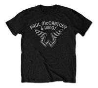 Paul Mccartney - T-Shirt # M Unisex Black # Wings Logo [Import]
