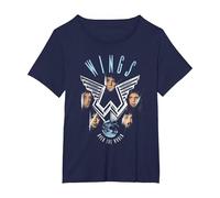 Paul McCartney Wings Over The World T-Shirt, Femme Grandes Tailles, Bleu Marine, 6X
