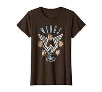 Paul McCartney Wings Over The World T-Shirt, Femme, Marron, XL