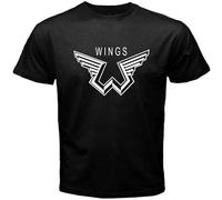Paul Men's Tee McCartney Wings Logo The Beatle T Shirt Black M