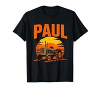 Paul Prénom Tracteur Agriculture Vintage T-Shirt Graphique avec Valeur