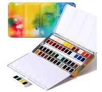 Paul Rubens 48 Ensemble de peinture aquarelle de classe professionnelle avec palette et boîte métallique portable pour artistes, étudiants, enfants - Dessin, illustration