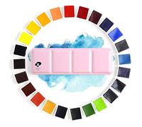 Paul Rubens Artiste Aquarelle Peintures, Grade Professionnel 24 Couleurs Vibrantes Gâteaux Solides Faits avec de la Gomme Arabique, OX Gall Haute Résistance à la Lumière et Transparence