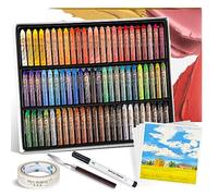 Paul Rubens HaiYa Kit de pastels à l'huile, 72 couleurs vives et crémeuses, 10 feuilles de papier pastels à l'huile, 1 colle de masquage, 1 grattoir et 1 marqueur acrylique noir
