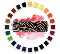 Paul Rubens Lot de 24 aquarelles couleurs vives, boîte portable, haute transparence, résistance à la lumière, kit d'aquarelle de voyage professionnel