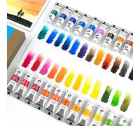 Paul Rubens Lot de 24 tubes de peinture aquarelle de 5 ml, parfaits pour les peintres, les artistes, les amateurs, les débutants, les étudiants