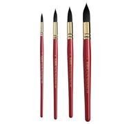 Paul Rubens Lot de 4 pinceaux aquarelle en nylon synthétique pour artistes, adultes et amateurs - Pinceau rond pointu pour aquarelle, gouache, gouache, #1#3#5#7