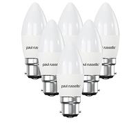 paul russells Lot de 6 ampoules LED à baïonnette B22 équivalentes à une ampoule à incandescence de 25 W, ampoules LED 3 W 250 lm, blanc chaud 2700 K, bougie givrée C37 BC à économie d'énergie