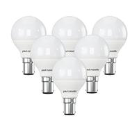 paul russells Lot de 6 ampoules LED en forme de balle de golf 6,5 W avec culot à baïonnette B15 60 W Équivalent à une ampoule LED 806 lm Blanc chaud 3000 K Rond givré G45 SBC Économie d'énergie