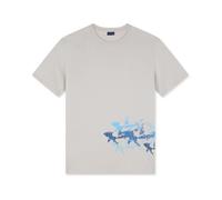 Paul & Shark - T-shirt en jersey de coton avec imprimé Sharks effet vieilli - Homme - Tops - Beige - Taille: M