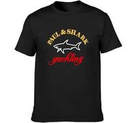 Paul Shark Yachting Men's T-Shirt Unisex Black Tee Manches Courtes(Medium)