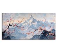 Paul Sinus 120 x 60 cm - Paysage de montagne rêveur avec fleurs - Art naturel intemporel pour une décoration murale élégante