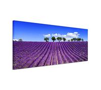 Paul Sinus Art 150 x 50 cm Toile sur châssis Prov enxe Champ de lavande arbres d'été sur toile comme panoramique