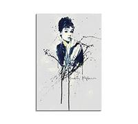 PAUL SINUS Art Audrey Hepburn Impression sur toile / aquarelle avec châssis 90 x 60 cm