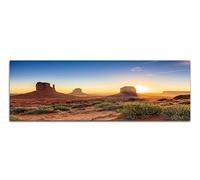 Paul Sinus Art Image panoramique sur toile et châssis 120 x 40 cm Monument Valley Rochers Soleil du soir