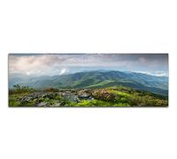 Paul Sinus Art Image panoramique sur toile et châssis 120 x 40 cm Paysage montagnes prairie ciel nuageux nature