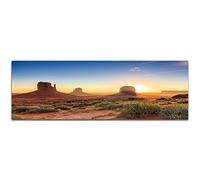 Paul Sinus Art Image panoramique sur Toile et châssis - 150 x 50 cm - Monument USA Monument Valley - Rochers - Soleil du Soir