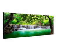 Paul Sinus Art Image sur Toile et panoramique Châssis 120 x 40 cm Thaïlande Forêt Cascade Nature