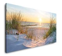 Paul Sinus Art Impression d'art panoramique sur toile - Motif coucher de soleil sur la mer Baltique - 120 x 60 cm