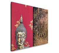 Paul Sinus Art Lot de 2 impressions sur toile - 40 x 60 cm chacune - Visage de Bouddha - Mandala - Pour chambre à coucher