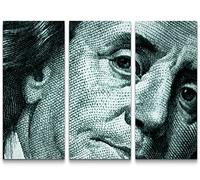 Paul Sinus Art Tableau de qualité « Benjamin Franklin » sur une toile 100 dollar Schein », 3x90x40cm