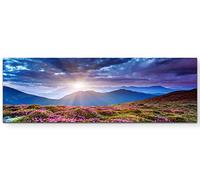Paul Sinus Art Tableau de qualité sur Toile tendue au Coucher de Soleil sur la Montagne, 120 x 40 cm
