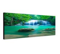 Paul Sinus Art Tableau panoramique sur toile et châssis 120 x 40 cm Thaïlande Parc National Cascade Forêt Nature