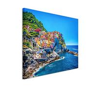 Paul Sinus Art Toile photo 90 x 60 cm - Photo de paysage - Port coloré - Cinque Terre, Italie sur toile - Photo moderne pour votre mur - Disponible en plusieurs tailles