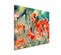 Paul Sinus Art Toile photo, 90 x 60 cm, tableau de coquelicots rouges dans le champ, tableau mural exclusif pour votre mur, disponible dans de nombreuses tailles