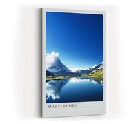 Paul Sinus Impression d'art 40 x 60 cm Cervin - Paysage de montagne suisse avec reflet dans le lac de montagne clair