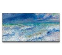 Paul Sinus Remaster Pierre-Auguste Renoir Tableau mural de renommée mondiale Impressionnisme Seascape Mer Vagues 120 x 60 cm