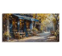 Paul Sinus Tableau mural 120 x 60 cm - Café d'automne, atmosphère romantique et ambiance parisienne