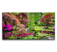 Paul Sinus Tableau mural 120 x 60 cm - Magique jardin japonais, image naturelle, plantes, calme, zen, oasis verte