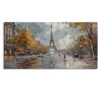 Paul Sinus Tableau mural 120 x 60 cm - Tour Eiffel d'automne, vue romantique sur Paris, accent sur l'élégance