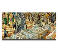 Paul Sinus Tableau mural 120 x 60 cm Vincent van Gogh « Place Platane à Saint-Rémy » Impression sur toile