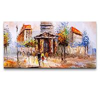Paul Sinus Tableau mural 120 x 60 cm - Vivant - Vue urbaine dans un style impressionniste - Décoration artistique pour des pièces élégantes