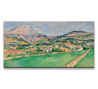 Paul Sinus Tableau mural 120 x 60 cm - Vue estivale sur de vastes champs et collines, art naturel impressionniste de Paul Cézanne