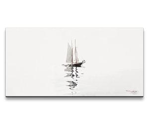 Paul Sinus Tableau mural 120 x 60 cm - Winslow Homer Voilier sur une mer calme - Œuvre d'art minimaliste axée sur le silence et la sérénité