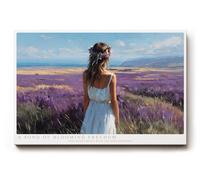 Paul Sinus Tableau mural 120 x 80 cm « A Song of Blooming Freedom Woman in Lavender Fields and Open Horizon »