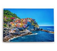 Paul Sinus Tableau mural 120 x 80 cm Cinque Terre Riviera italienne Manarola Méditerranée village côtier