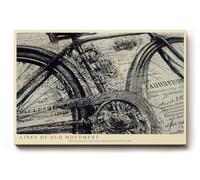 Paul Sinus Tableau mural - 120 x 80 cm - Illustration de vélo vintage en noir et blanc - Dessin technique - Grande impression d'art rétro - Décoration murale élégante pour salon, bureau, atelier