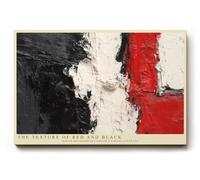 Paul Sinus Tableau mural 120 x 80 cm La texture des coups de pinceau roux rouges et noirs créent un fort contraste