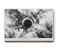 Paul Sinus Tableau mural 120 x 80 cm - Motif abstrait en noir et blanc - Motif gravity of the inconnu, avec énergie cosmique et effet de profondeur