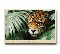 Paul Sinus Tableau mural 120 x 80 cm Motif animal fascinant avec jaguar dans un feuillage vert dense 120 x 80 cm