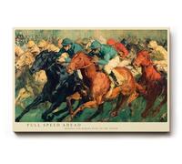 Paul Sinus Tableau mural - 120 x 80 cm - Motif course de chevaux - Peinture classique - Dynamique - Impression d'art - 120 x 80 cm - Décoration murale sportive pour salon, bureau