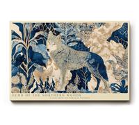 Paul Sinus Tableau mural 120 x 80 cm Motif Echo of the Northern Woods Wolf en bleu et doré